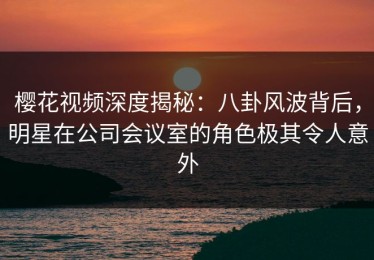 樱花视频深度揭秘：八卦风波背后，明星在公司会议室的角色极其令人意外