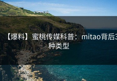 【爆料】蜜桃传媒科普：mitao背后3种类型