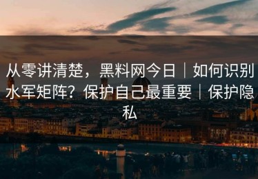 从零讲清楚，黑料网今日｜如何识别水军矩阵？保护自己最重要｜保护隐私