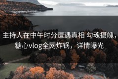 主持人在中午时分遭遇真相 勾魂摄魄，糖心vlog全网炸锅，详情曝光