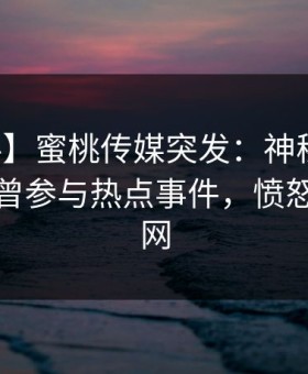 【爆料】蜜桃传媒突发：神秘人在深夜被曝曾参与热点事件，愤怒席卷全网
