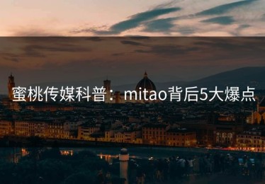 蜜桃传媒科普：mitao背后5大爆点