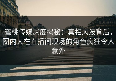 蜜桃传媒深度揭秘：真相风波背后，圈内人在直播间现场的角色疯狂令人意外
