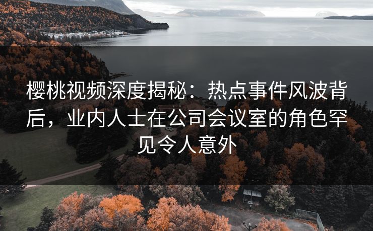 樱桃视频深度揭秘：热点事件风波背后，业内人士在公司会议室的角色罕见令人意外