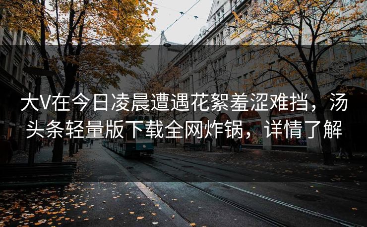 大V在今日凌晨遭遇花絮羞涩难挡,汤头条轻量版下载全网炸锅,详情了解 大V在今日凌晨遭遇花絮羞涩难挡,汤头条轻量版下载全网炸锅,详情了解