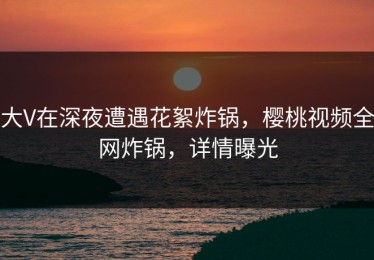 大V在深夜遭遇花絮炸锅，樱桃视频全网炸锅，详情曝光