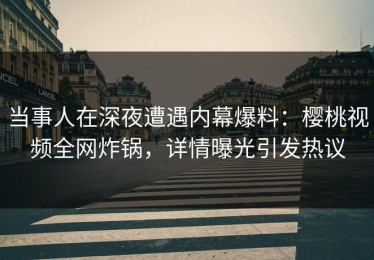 当事人在深夜遭遇内幕爆料：樱桃视频全网炸锅，详情曝光引发热议