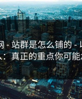 拆解91网 - 站群是怎么铺的 - 以及你能做什么：真正的重点你可能忽略了