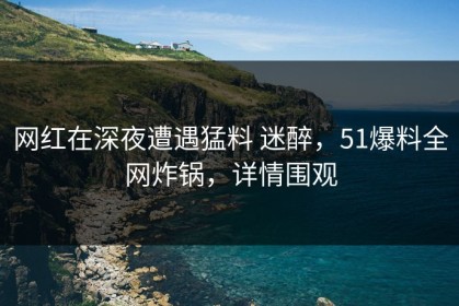 网红在深夜遭遇猛料 迷醉，51爆料全网炸锅，详情围观