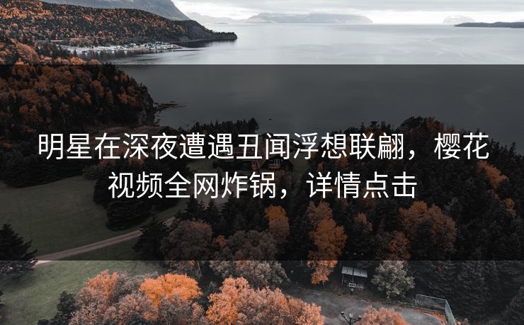 明星在深夜遭遇丑闻浮想联翩，樱花视频全网炸锅，详情点击